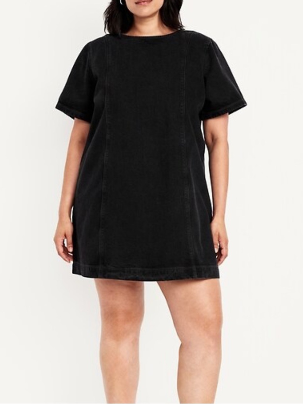 Old Navy Black Denim Shift Mini Dress 2X